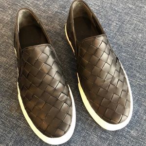 Vince black leather loafers